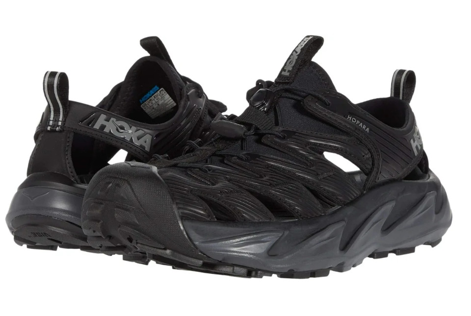 New Men’s Hoka One One Hopara Hiking Trail Shoes Sandals Size 9-11 Black 1106534