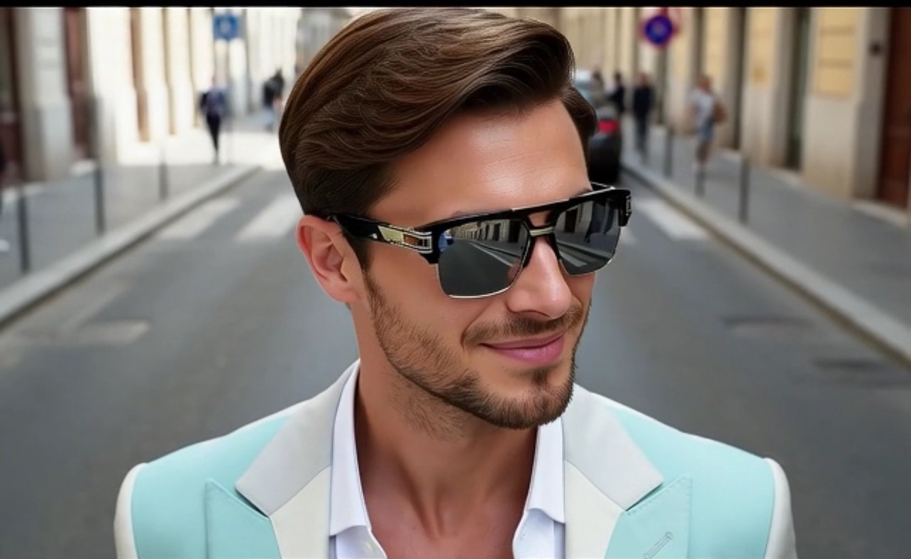 MEN SUNGLASSES CLEAR GAZELLE B-BOY HIP HOP SUNGLASSES OVERSIZED RETRO SQUARE