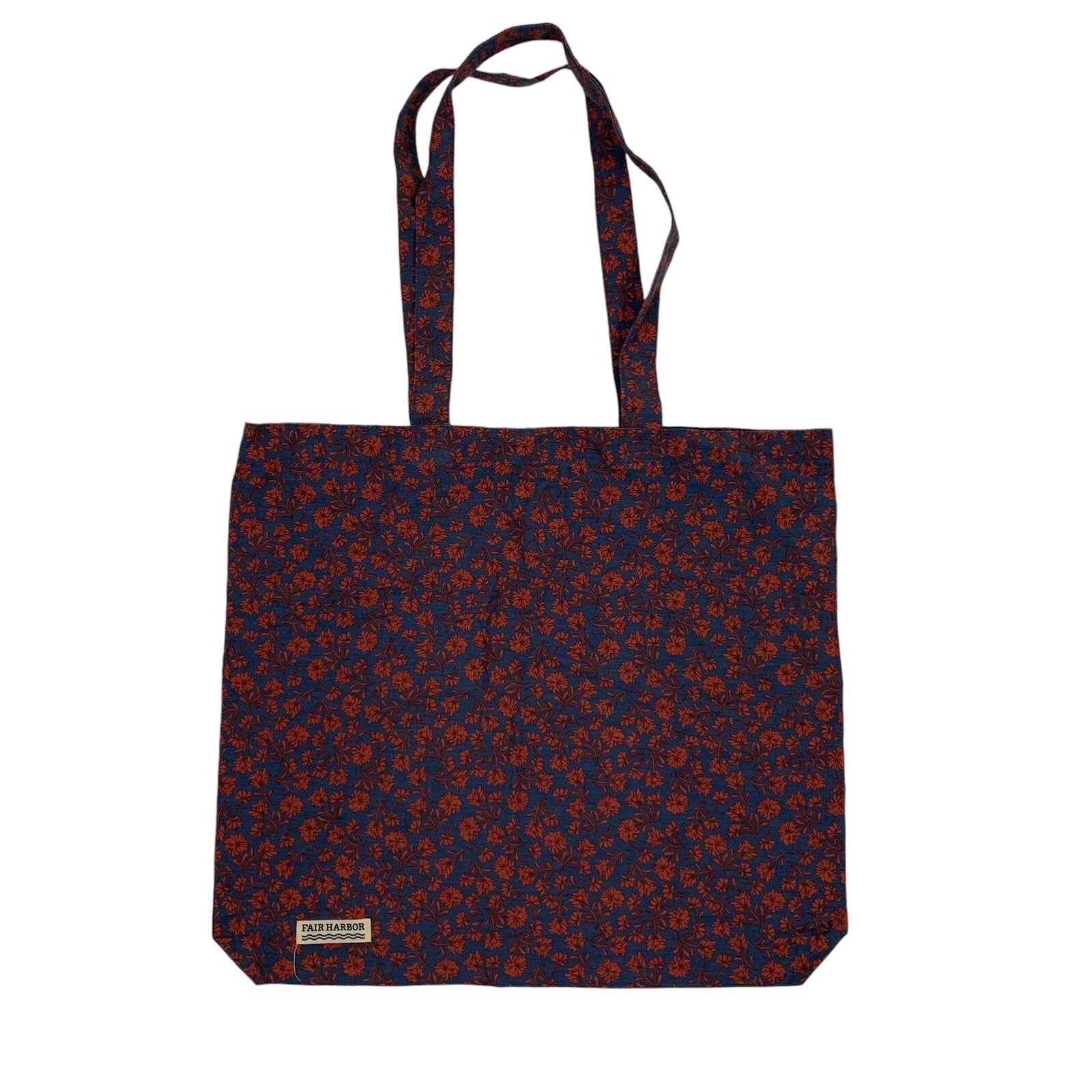 Fair Harbor Tote Bag 16×17 Navy Blue Eco Friendly Casual Travel Beach