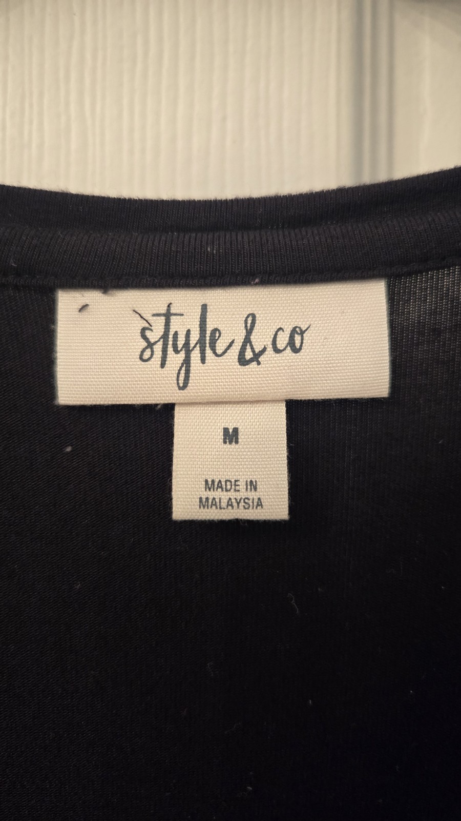 Simple Black Dress Style & Co Size M Short Sleeve Long Flowy