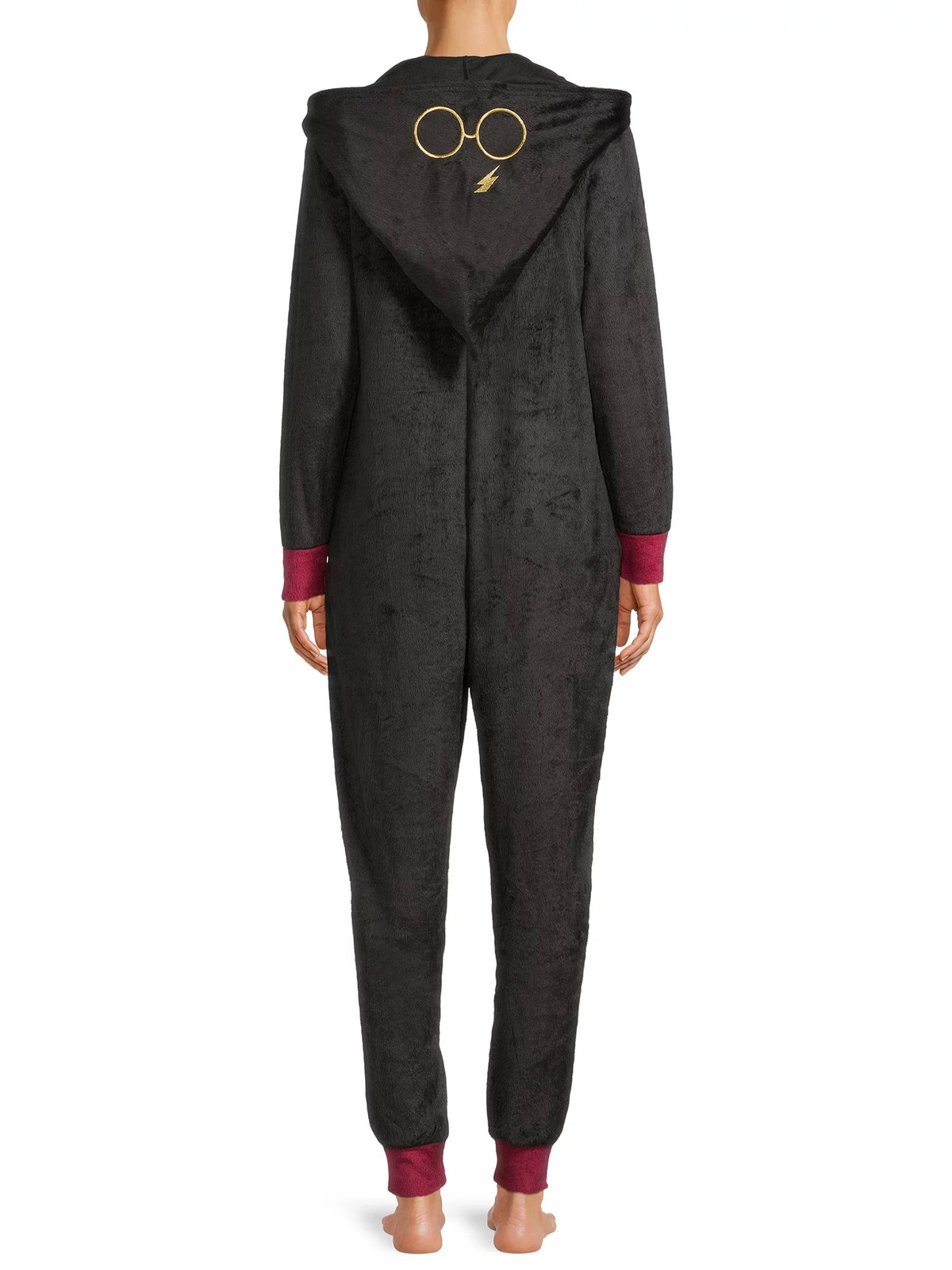 Harry Potter Gryffindor Hooded One Piece Women’s Union Suit, Black