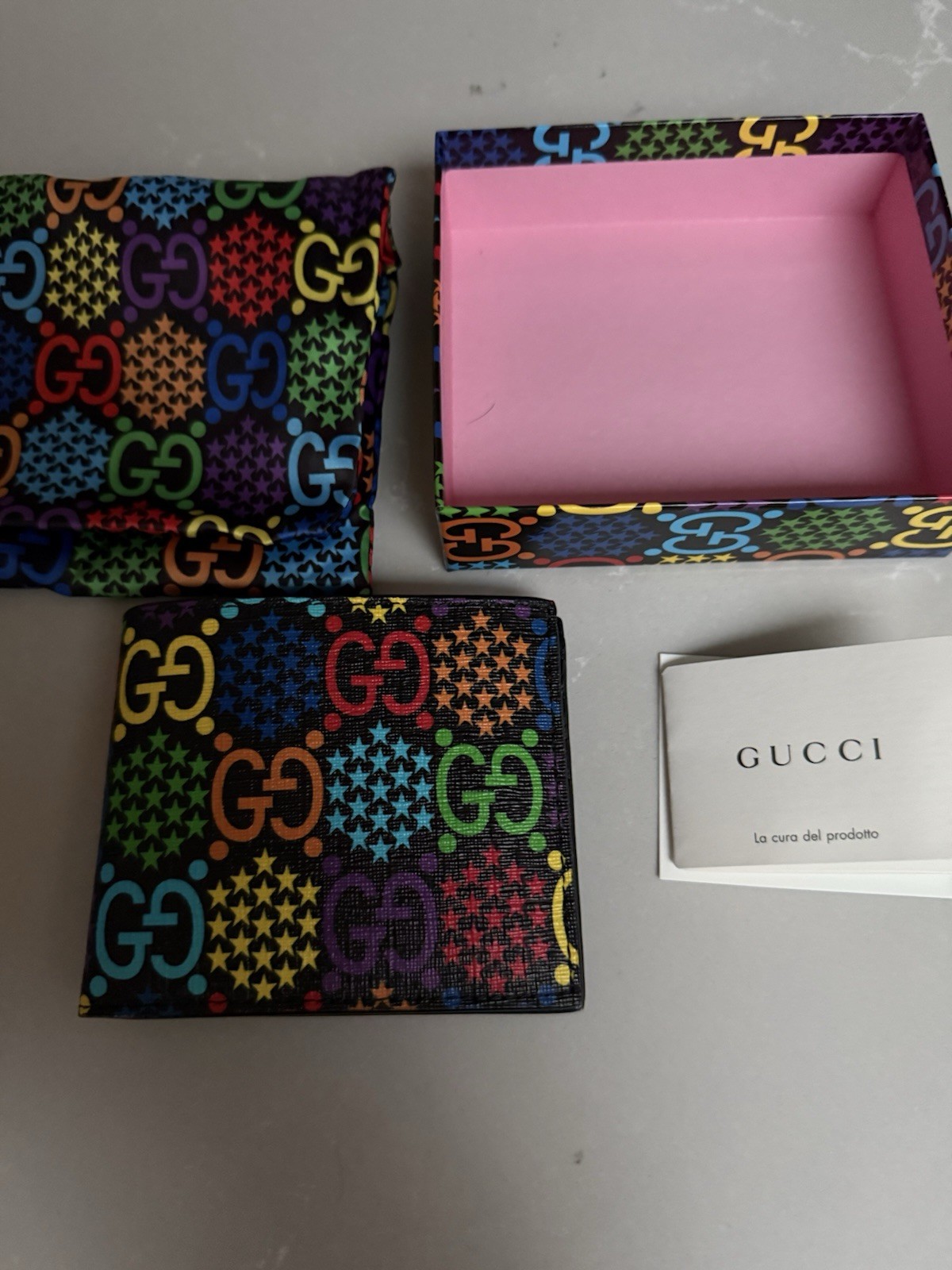Gucci GG psychedelic bi-fold/Wallet Made In Italy