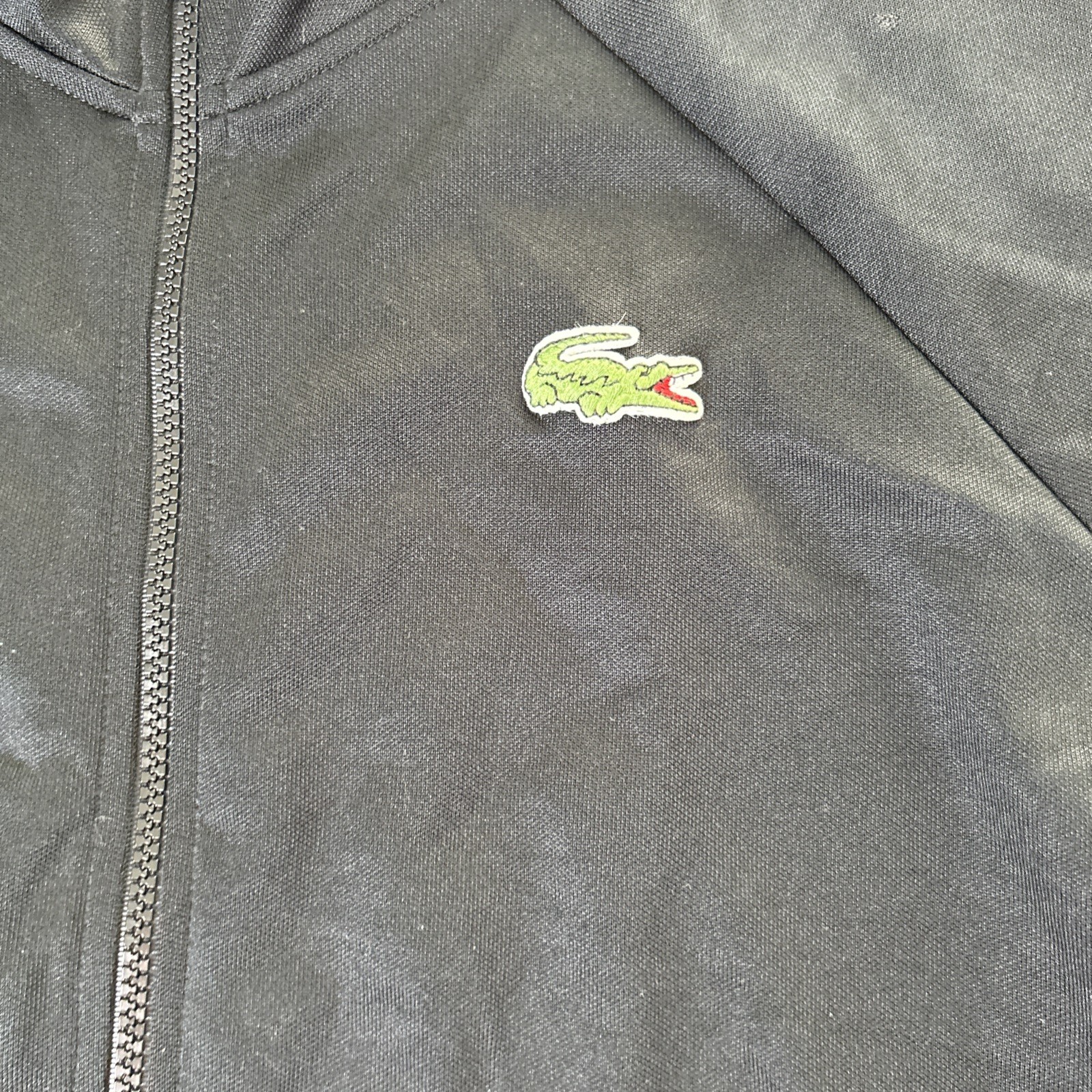 Lacoste Track Jacket Mens 3XL 9 Black Jamaica Rasta Zip Colorblock Big Croc READ