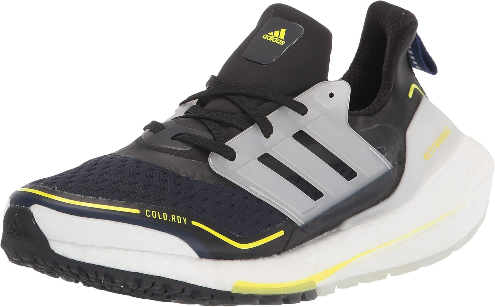 adidas Mens Ultraboost-21 – Legend Ink/Crystal White/Acid Yellow – 13