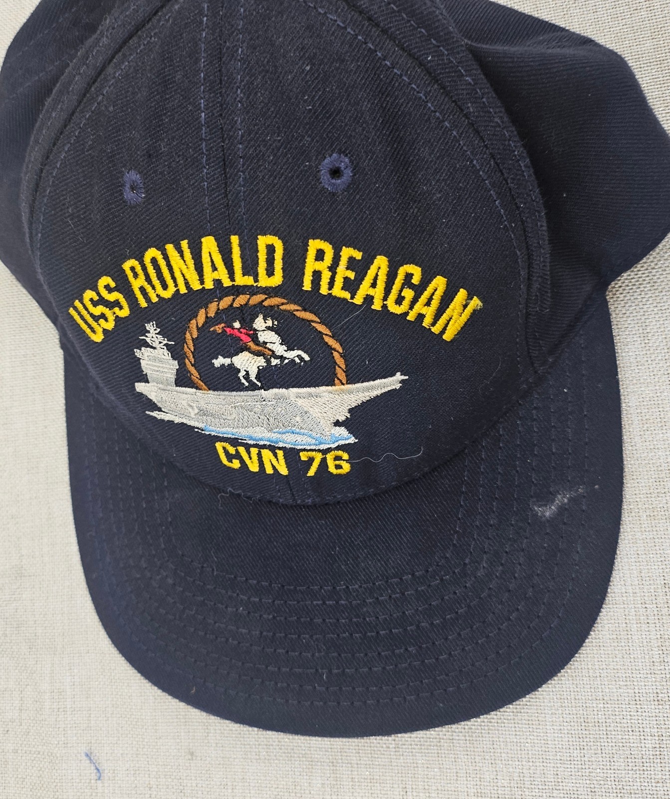 Vtg USS Ronald Reagan CVN 76 US NAVY Baseball Hat Cap By The Corps USA