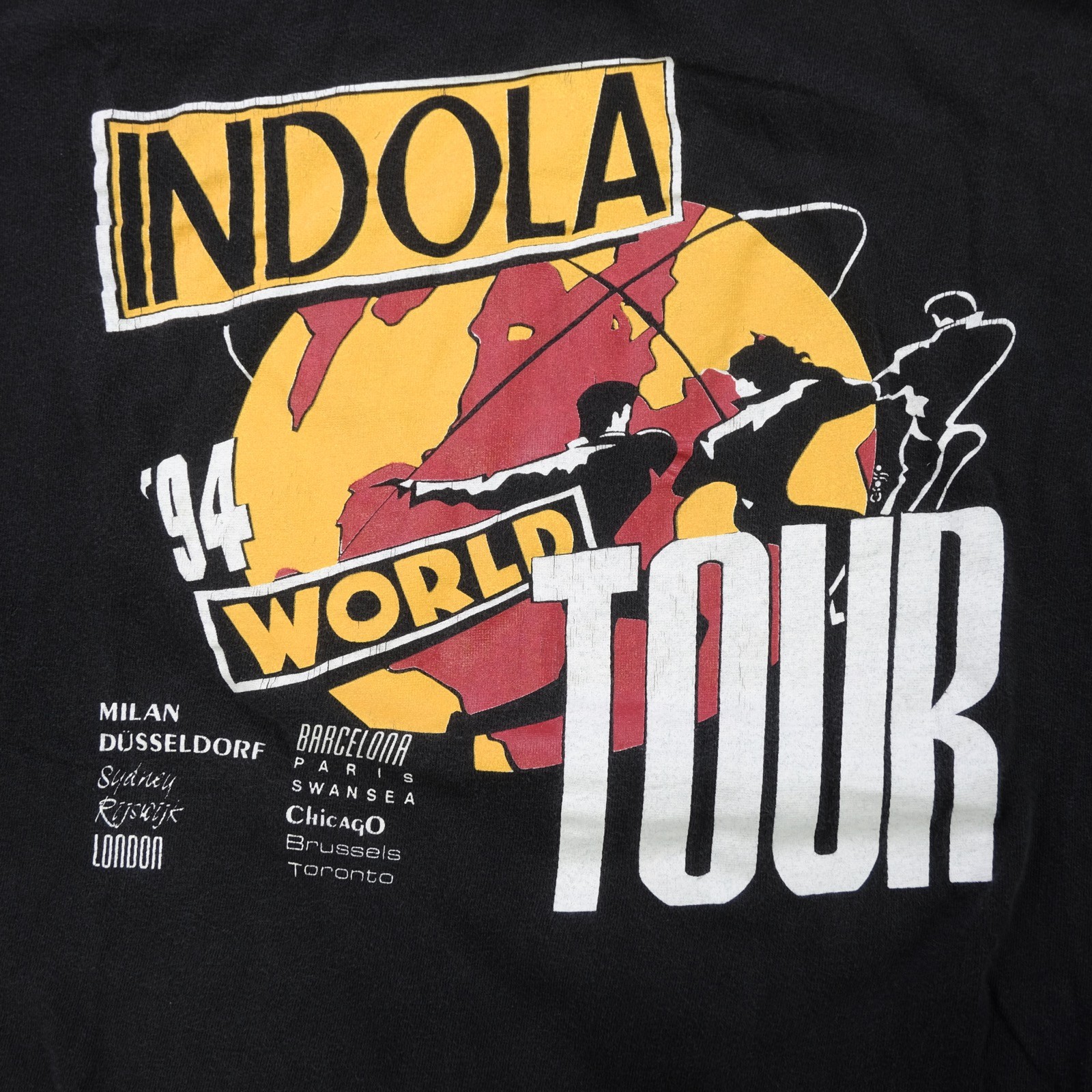 Rare Vintage DIAMOND STAR Indola World Tour 1994 T Shirt 90s Cosmetics Black XL