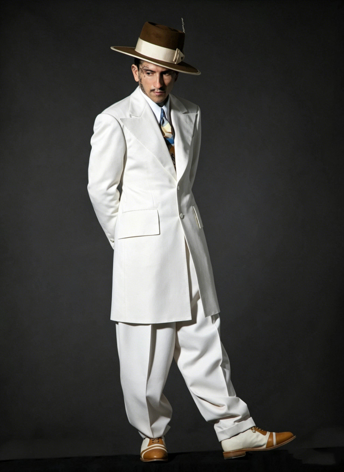 British Men’s Zoot Suit Wedding Groom Tuxedo Evening Party Prom Long Coat Pant