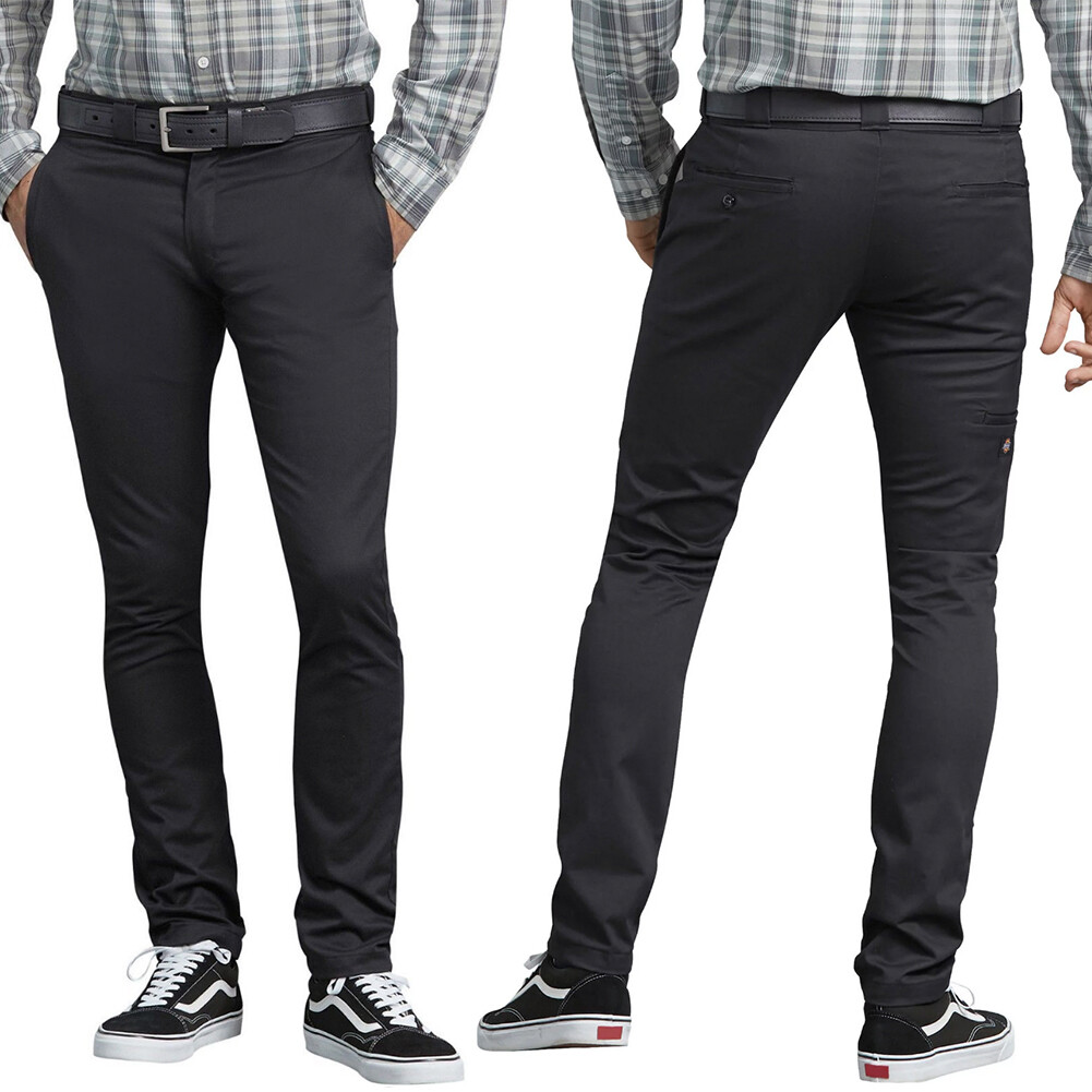 Dickies Men’s WP801 Flex Skinny Fit Straight Leg Twill Work Uniform Pants