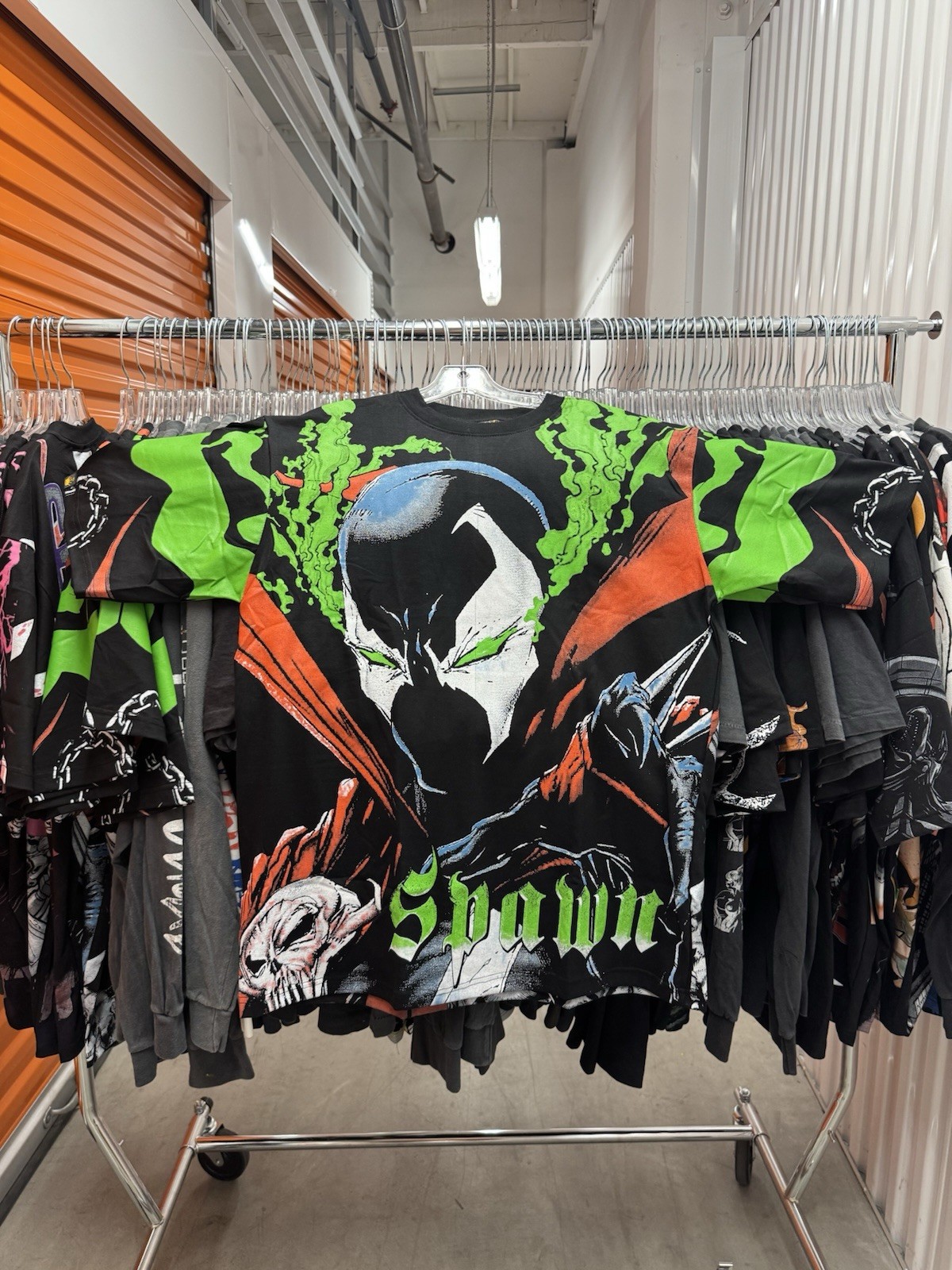 Spawn Modern AOP Black T-shirt Size XL Crown Tag All Over Print Comics