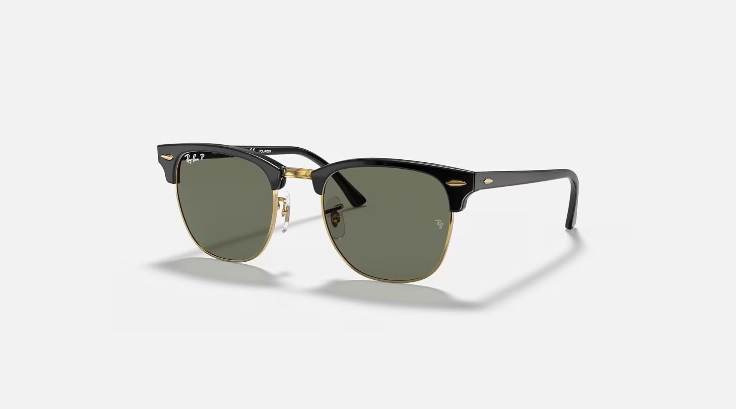 Ray-Ban Clubmaster Black/Crystal Green Polarized 51mm Sunglasses RB3016 901/58