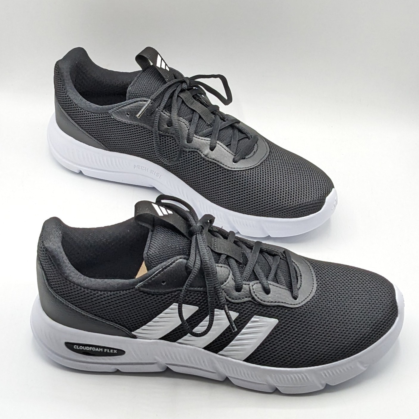 adidas “Cloulfoam Flex Laces” Men’s Everyday Wear Walking Shoes [Black/Wide] NEW