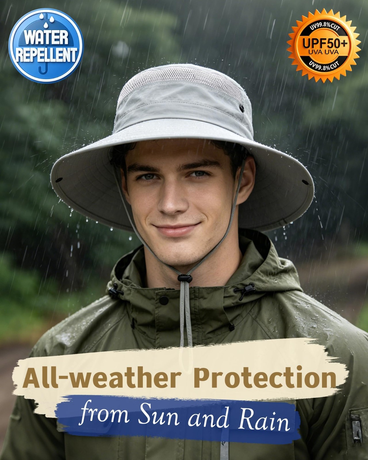 3 Pack Men’s UV Protection Boonie Hat – Outdoor Bucket Fishing, Hiking, Safari