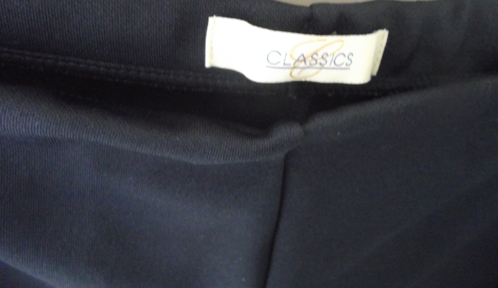 CLASSICS – LADIES ELASTICATED STRETCH WAIST TROUSERS – NAVY BLUE – SIZE 30 – NEW