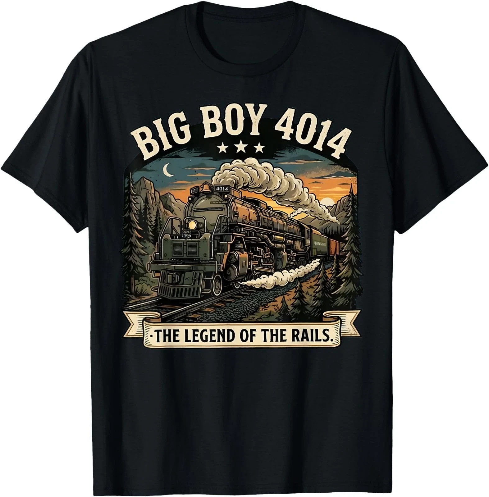 Big Boy 4014 Steam Engine Locomotive Train Vintage Railroad T- shirt HM1703