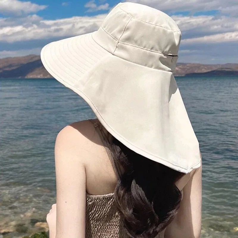 Women’s UPF 50+ Sun Hat Wide Brim Bucket Hat Neck Flap Fishing Safari Cap