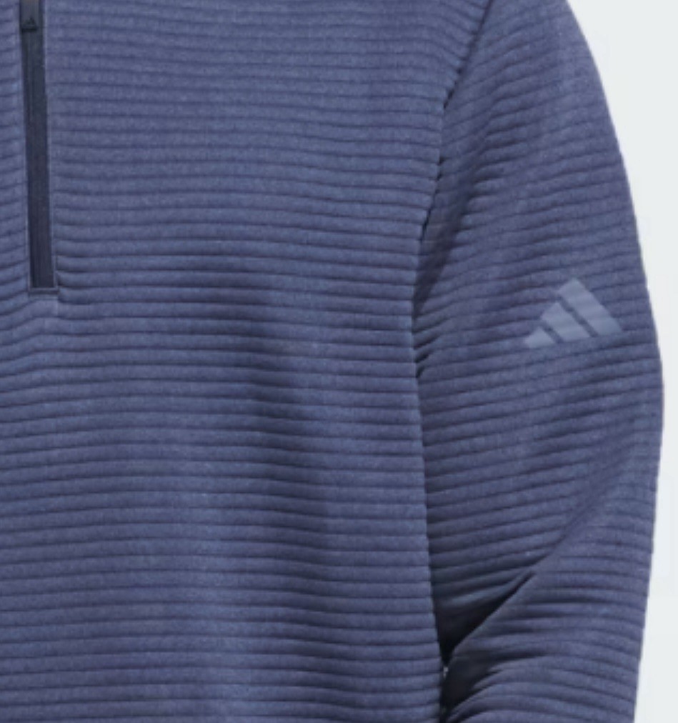 ADIDAS ULTIMATE365 DWR TEXTURED QUARTER-ZIP PULLOVER SWEATER Medium Blue Col NWT