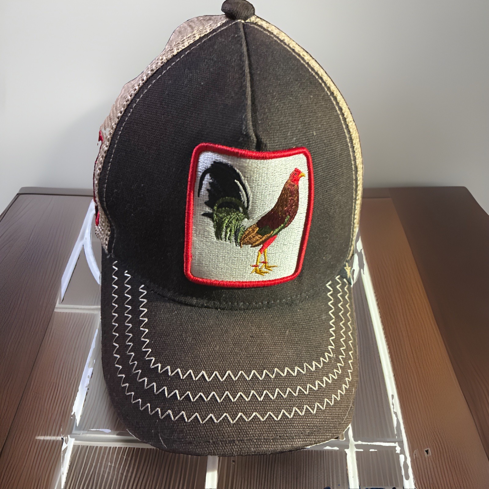 Gold Star Brand Rooster Trucker Cap- Brown – One Size
