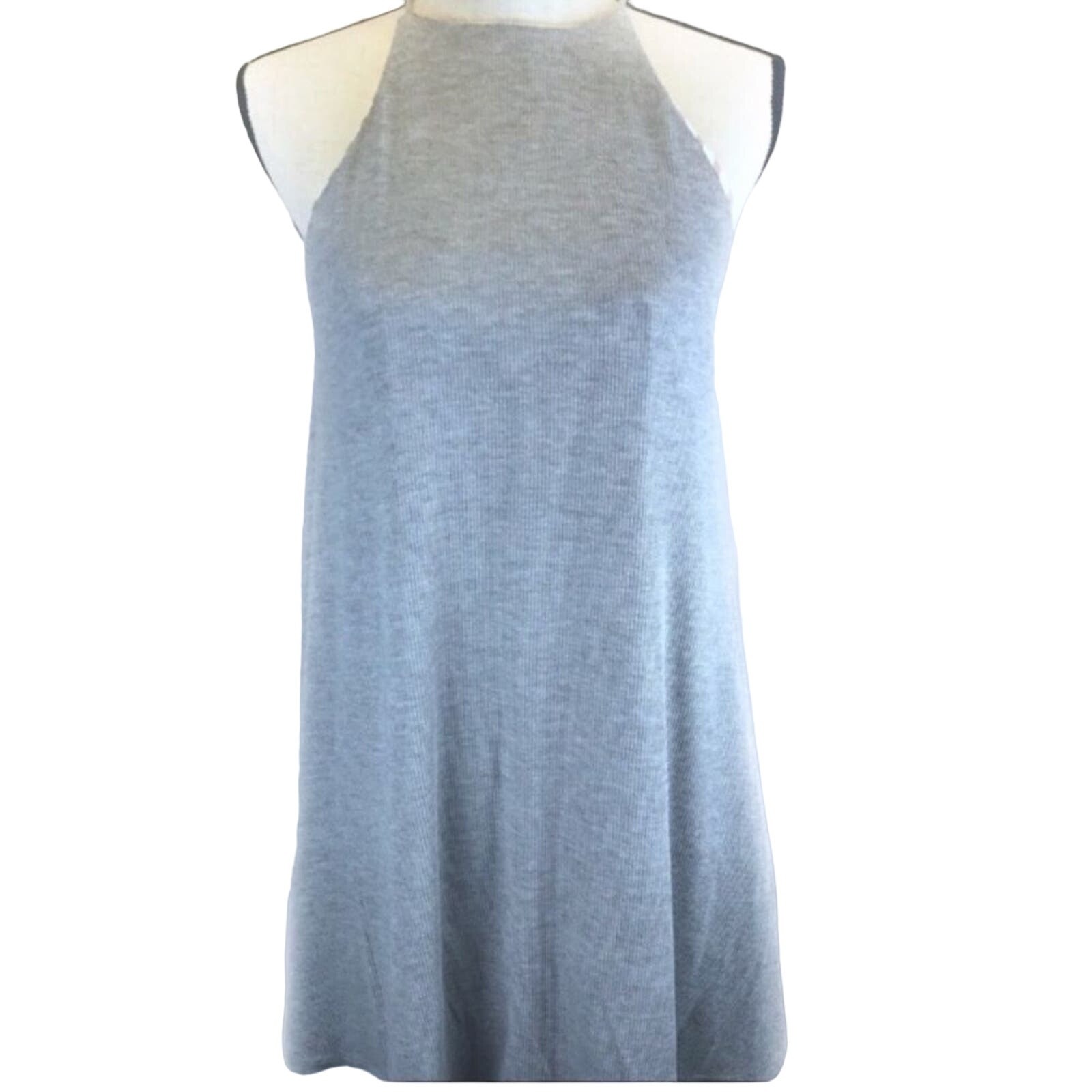Culture Phit Halter Tank Dress Keyhole Tunic Gray Womens Size Small Fit & Flare