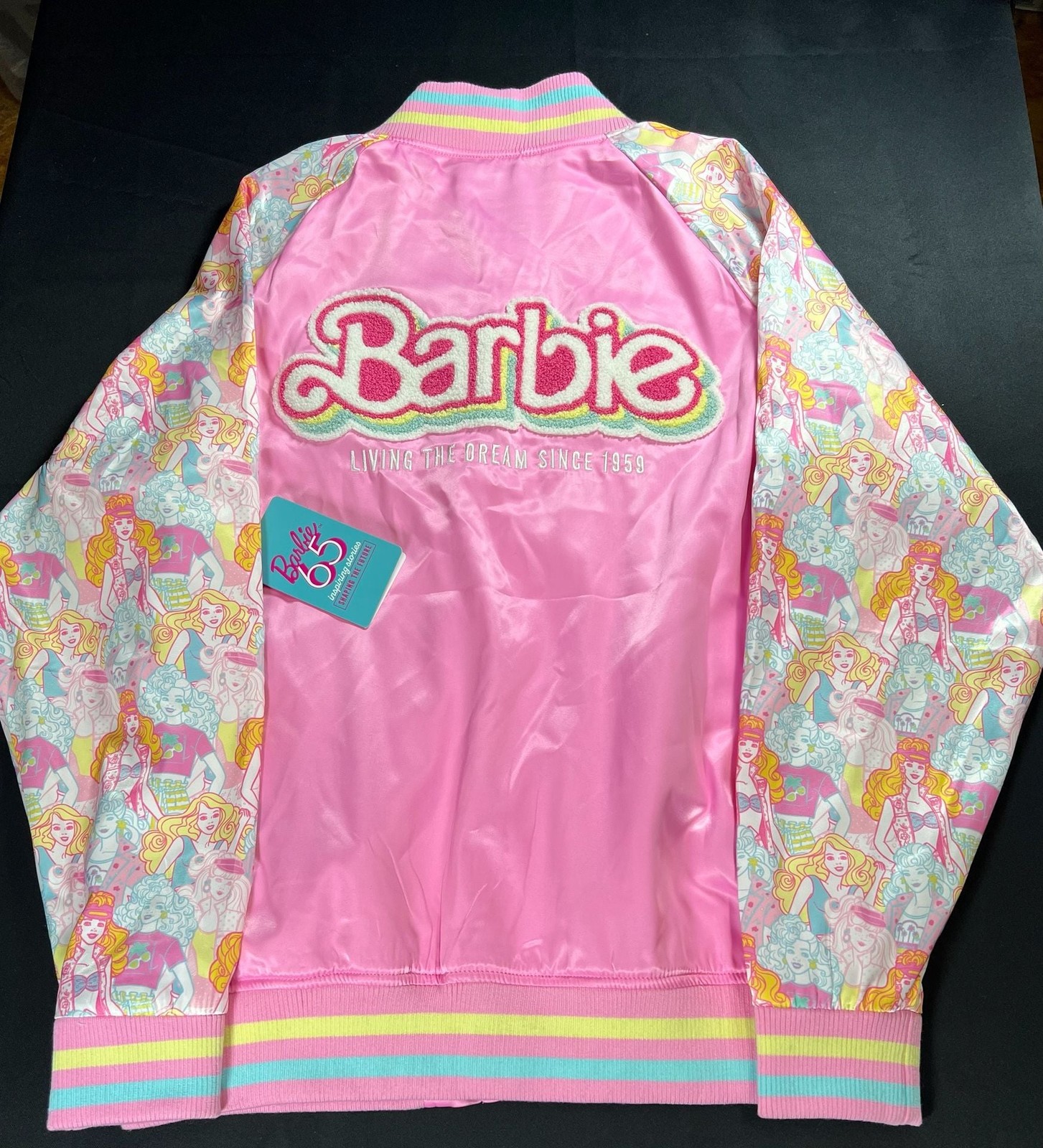 Loungefly Barbie 65th Anniversary Satin Varsity Bomber Jacket Size 2X- see pics