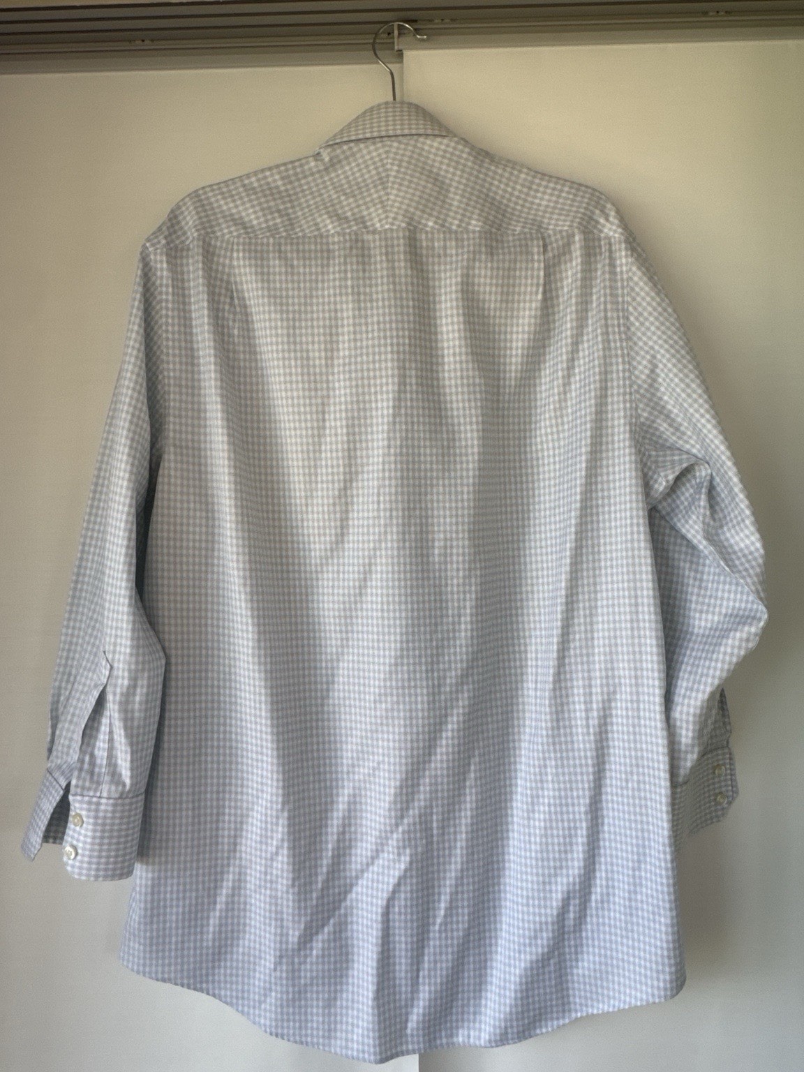 Charles Tyrwhitt Non-Iron Classic Fit Dress Shirt Mens 15.5 33 Light Blue Check