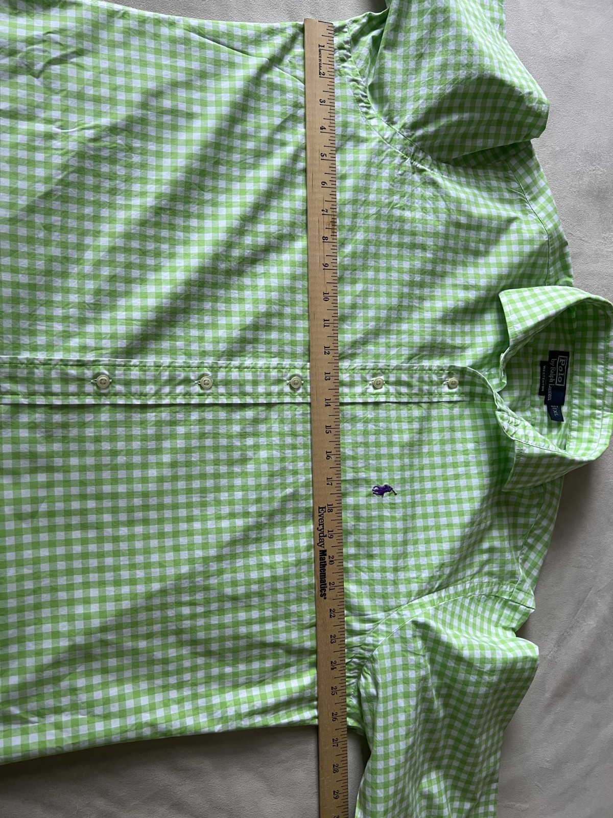 Polo Ralph Lauren Mens Green Button Up Collared Shirt Size XL