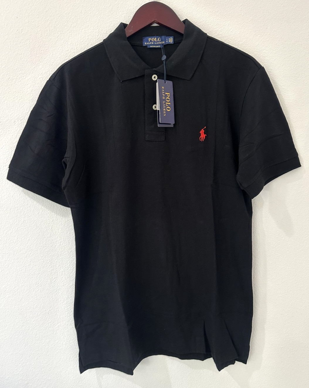 Ralph Lauren Men’s Custom Slim Fit Polo Shirt Black L Short Sleeve Mesh New