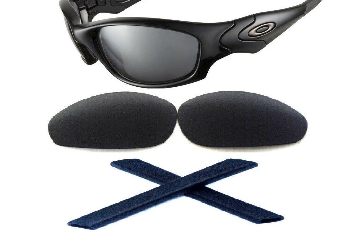 Replacement Lenses + Earsock For Oakley Straight Jacket Sunglasses Black 2007