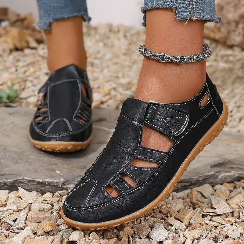 Womens Closed Toe Fisherman Sandals Hook Loop Flat Comfort Walking Shoes
