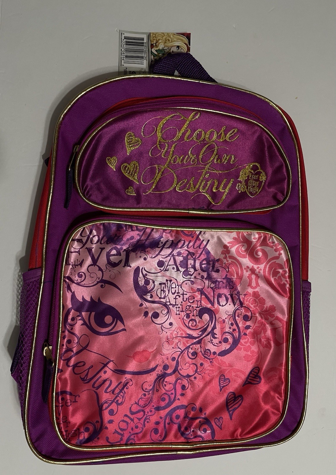 Ever After High Purse Large Backpack 16 Tall, New With Tag!