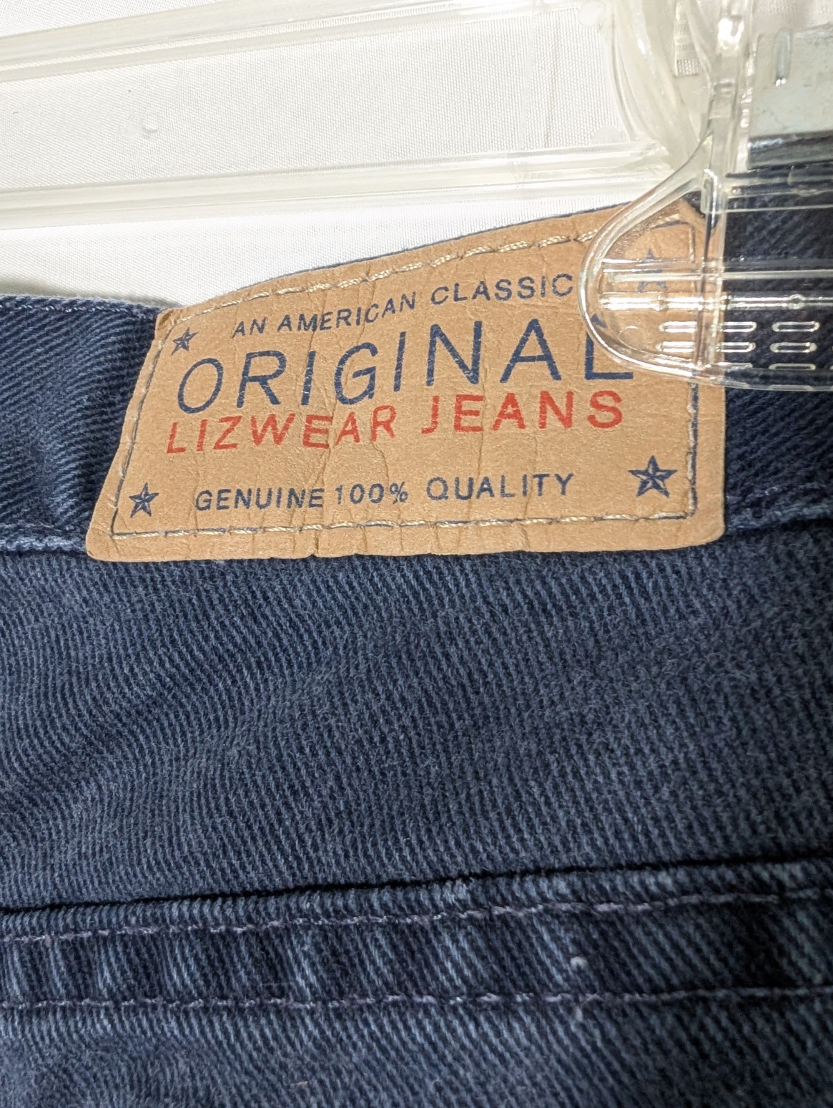 Vintage Distressed LizWear Denim Jeans Sz 16 Navy High Waist Mom 90s Y2K
