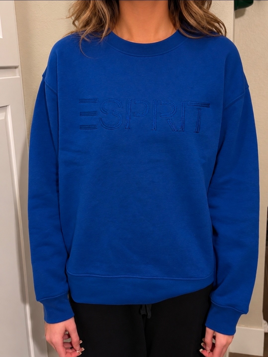 Esprit NWT Women’s Logo 80’s Crewneck Viral – Cream, Blue, Green XS S M L XL XXL