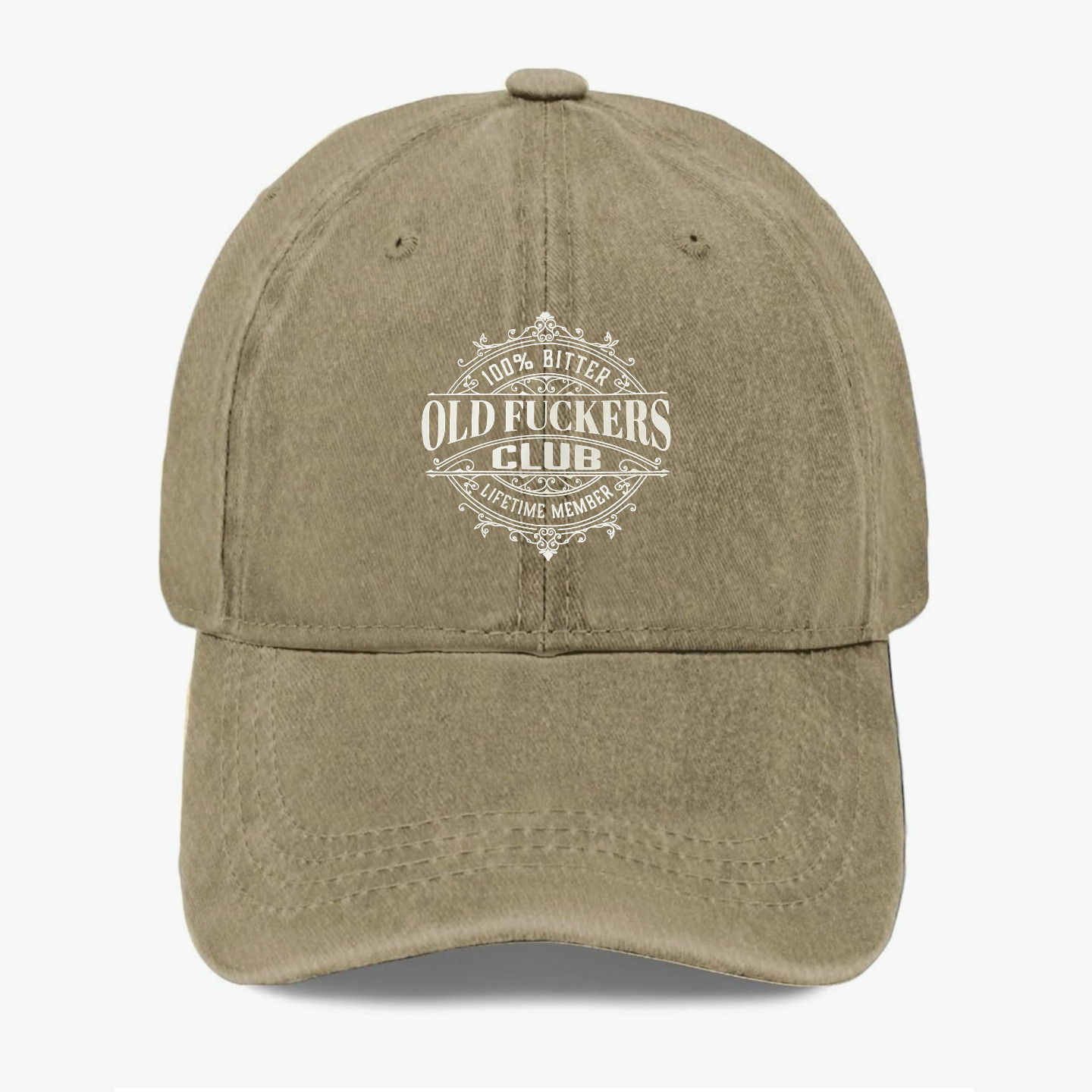 100% Bitter Old F*ckers Club Lifetime Member Funny Meme Retro Baseball Hat