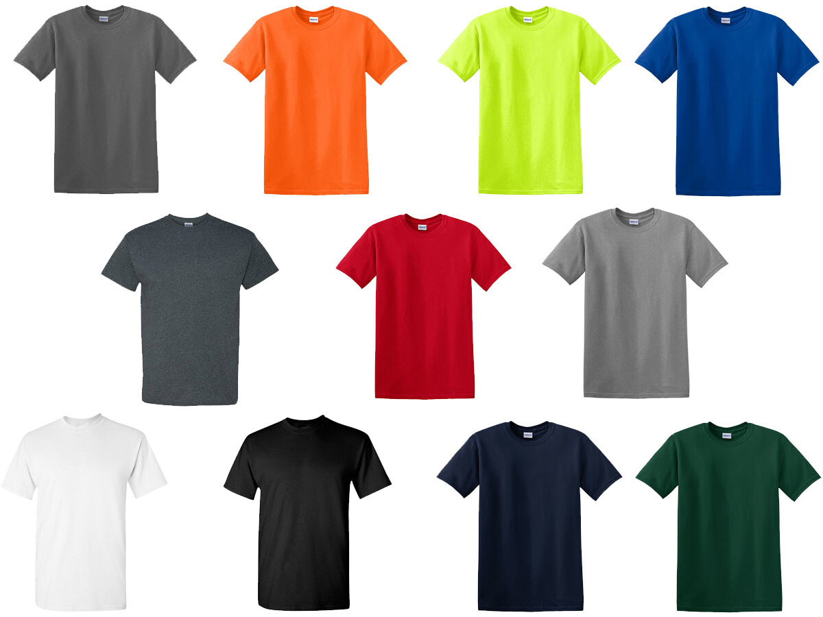 (12 PACK) FACTORY DEFECTS GILDAN Plain T Shirts Mix Colors WORK T Shirts S-5XL