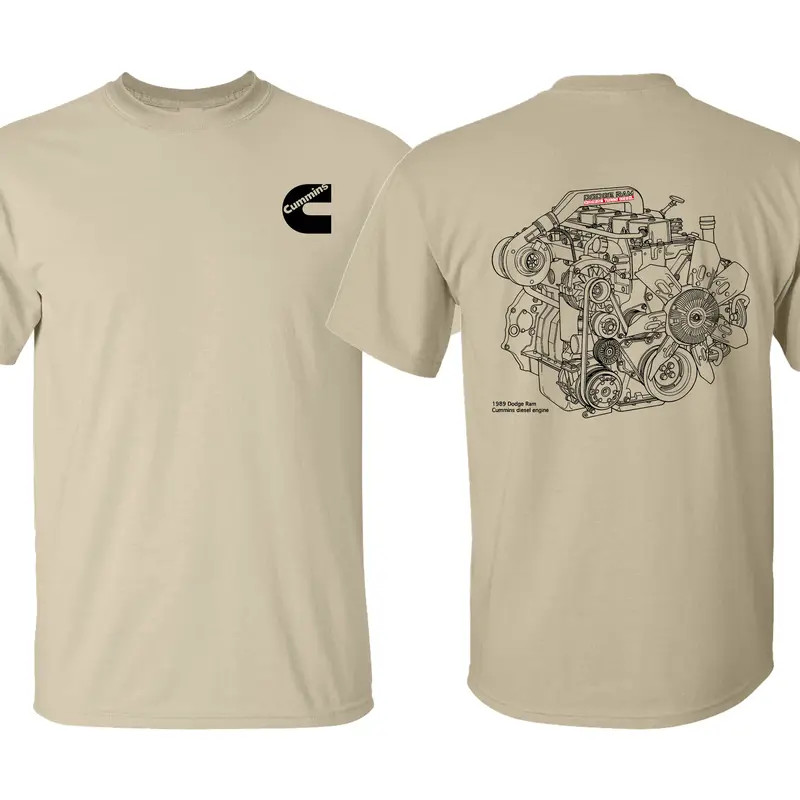 Cummins Engine Unisex T-shirt , Premium quality Organic 100% Cotton Mens Solid