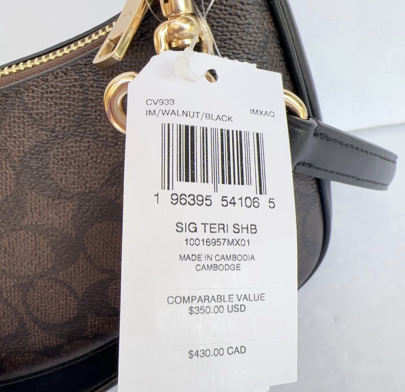 NWT Coach Teri Shoulder Bag In Signature Canvas cv933