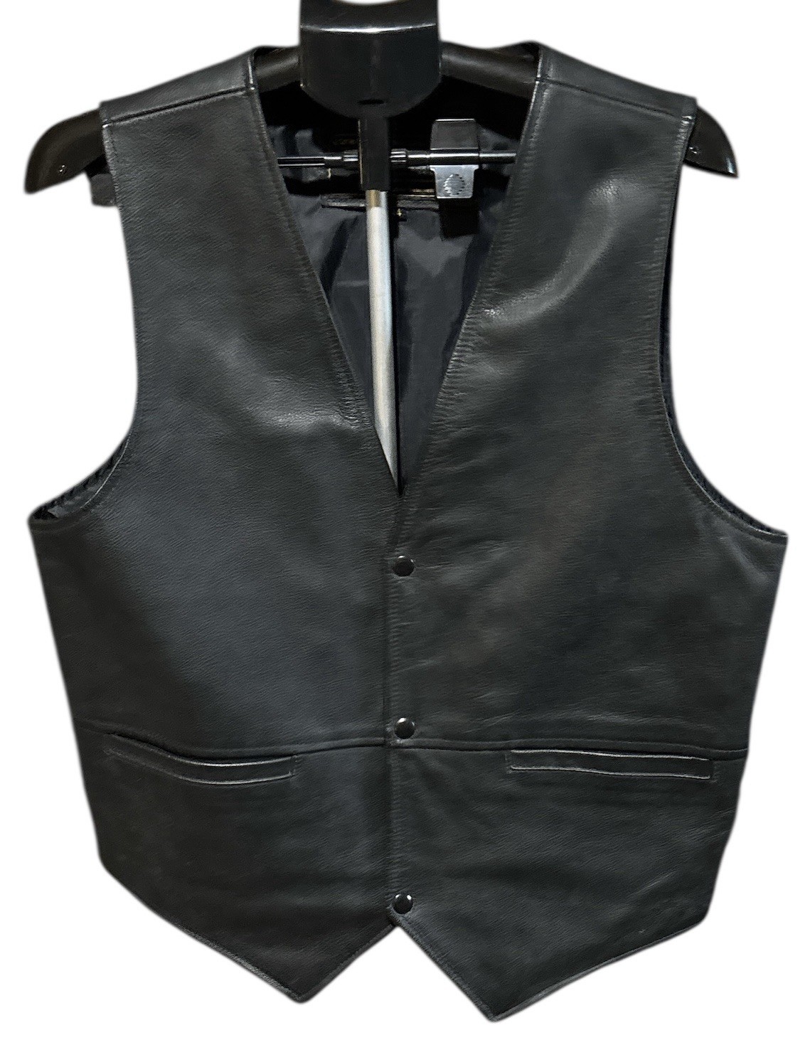 Coronado Premium Leather Outerwear USA Black Buttons Bison/Suede Size 44 Vest