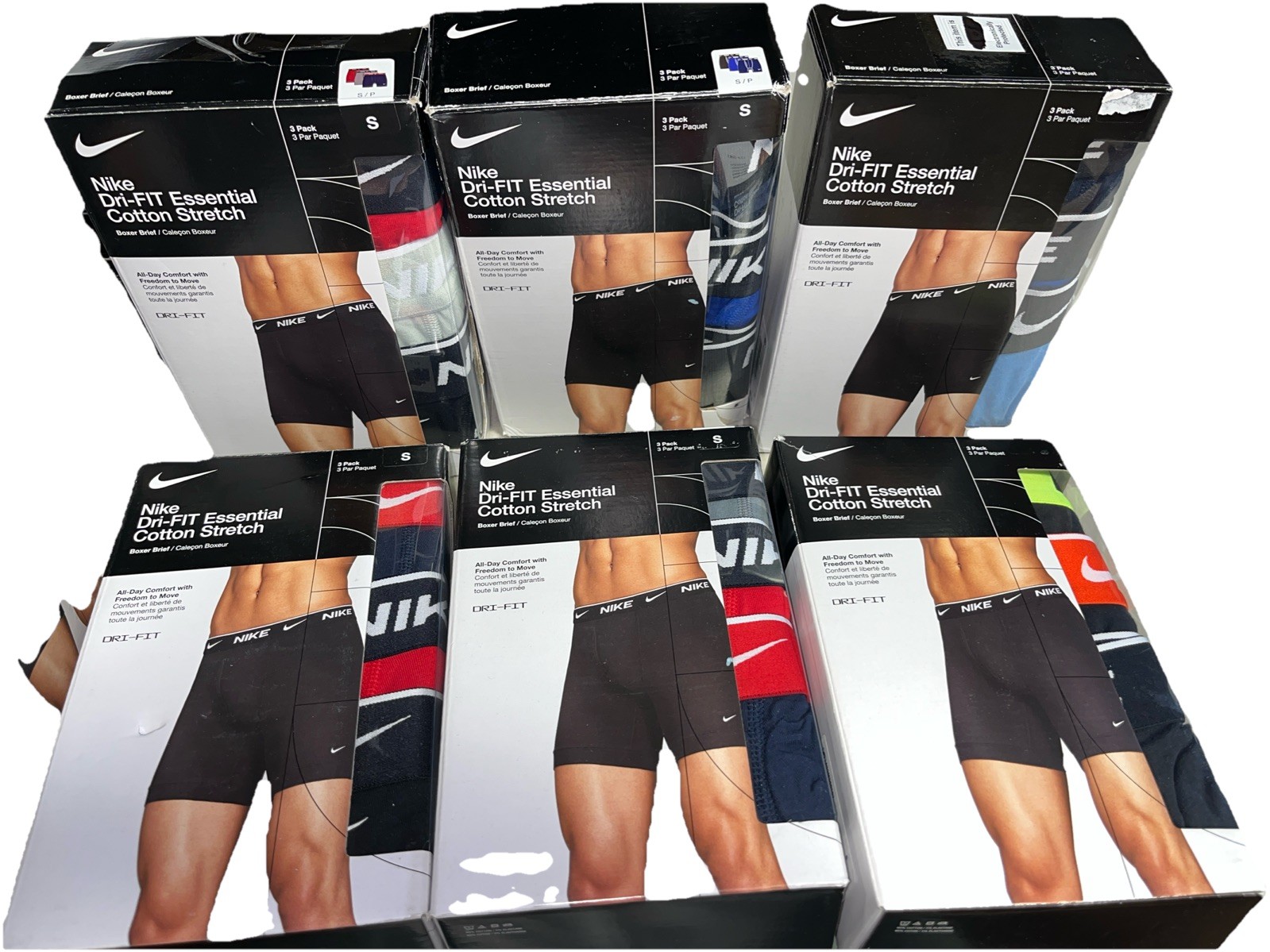 (1) Pack of 3 Nike Men’s Briefs Size S – Assorted Prints & Colors OPEN BOX