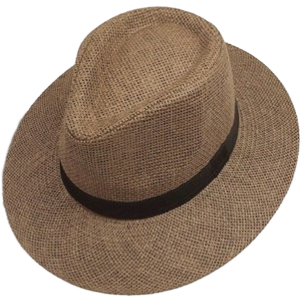 Breathable Wide Brim Straw Hat 58cm Head Size Sunshade for Outdoor Use