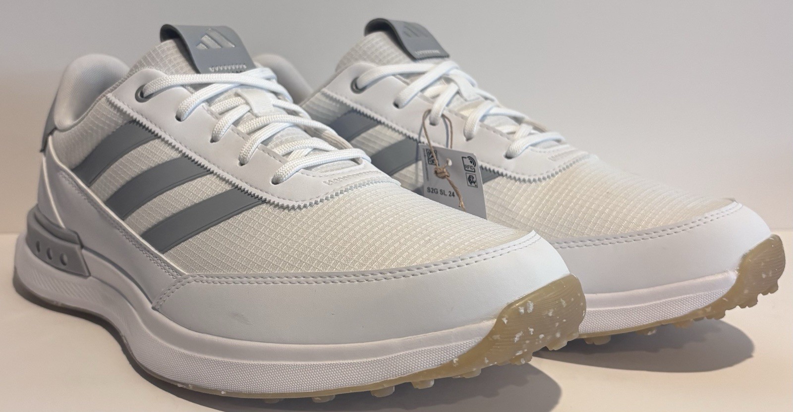 Adidas S2G 24 Spikeless Golf Shoes Cloud White Halo Silver Gum IH8520 Size 11