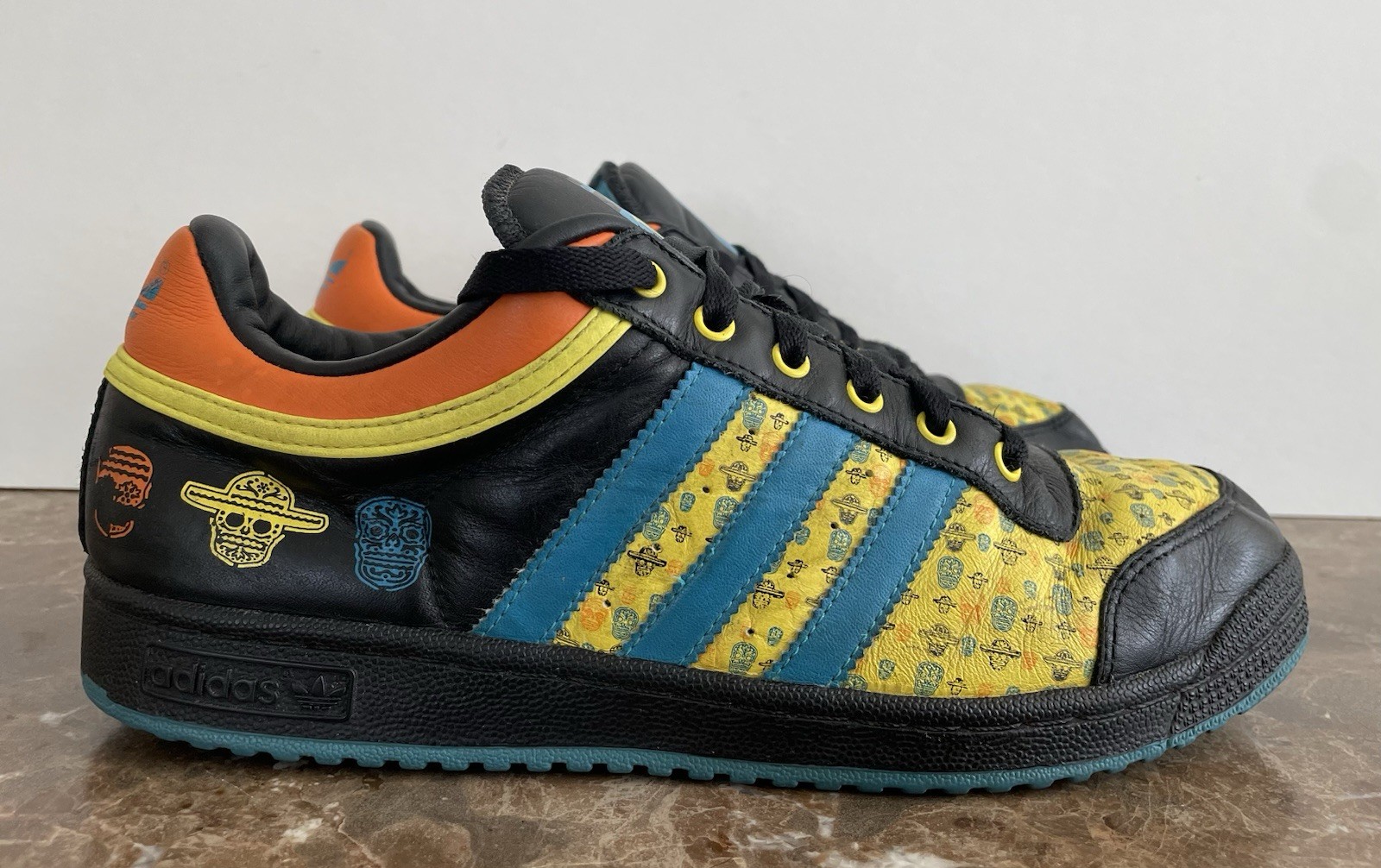 Vtg Adidas Top Ten Low Day of the Dead Multicolor Sneakers Shoes Limited Ed 9