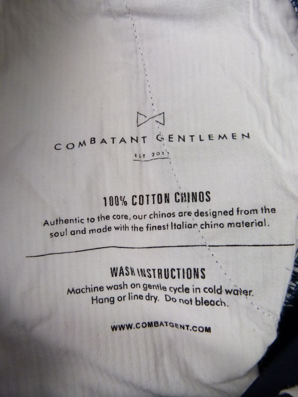 Shortened Combatant Gentlemen Men 36×32 (36×29 Actual) Navy Slim Cotton Pants