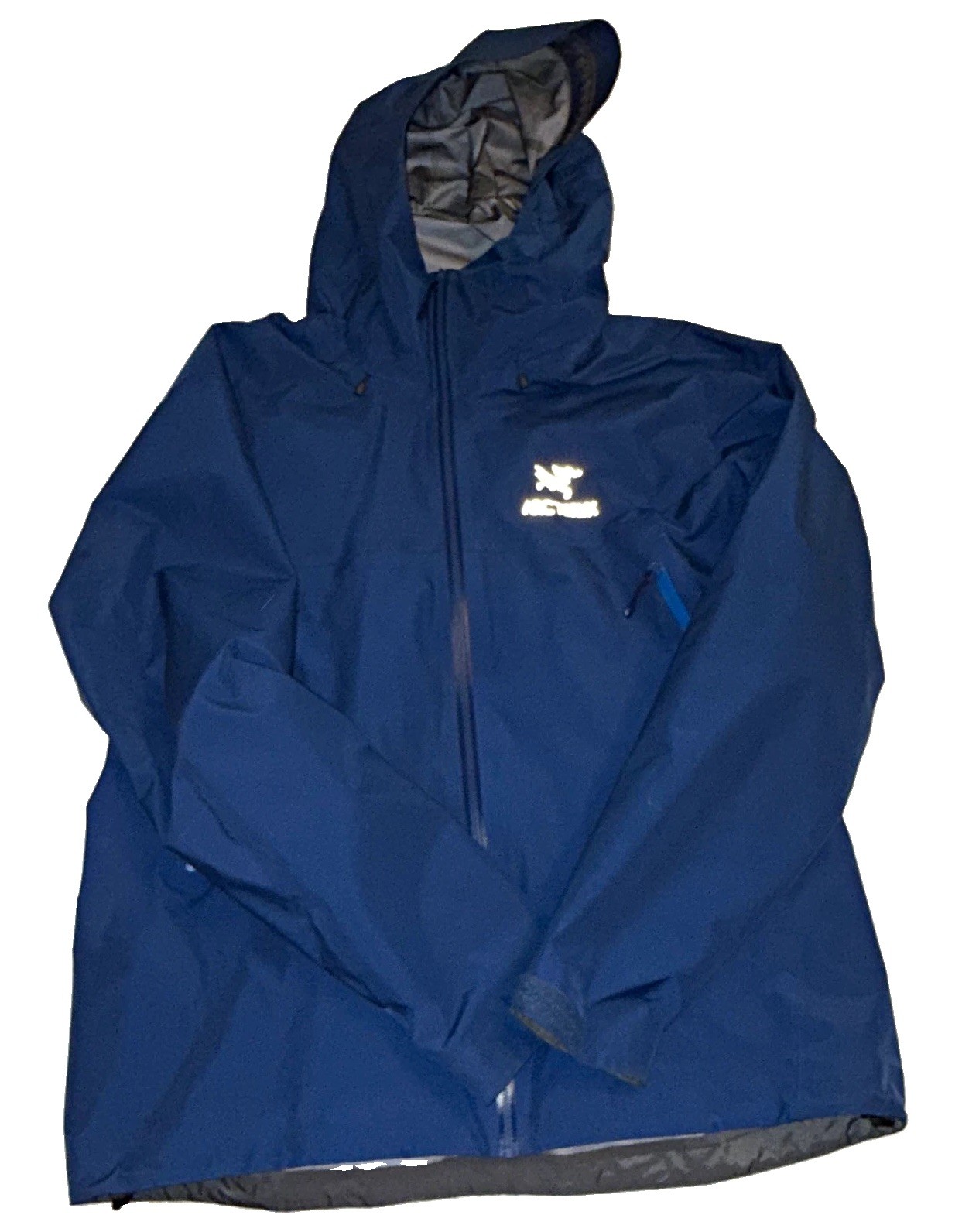 Arc’teryx Mens Beta LT Gore Tex Waterproof Hooded Jacket Full Zip Blue XL