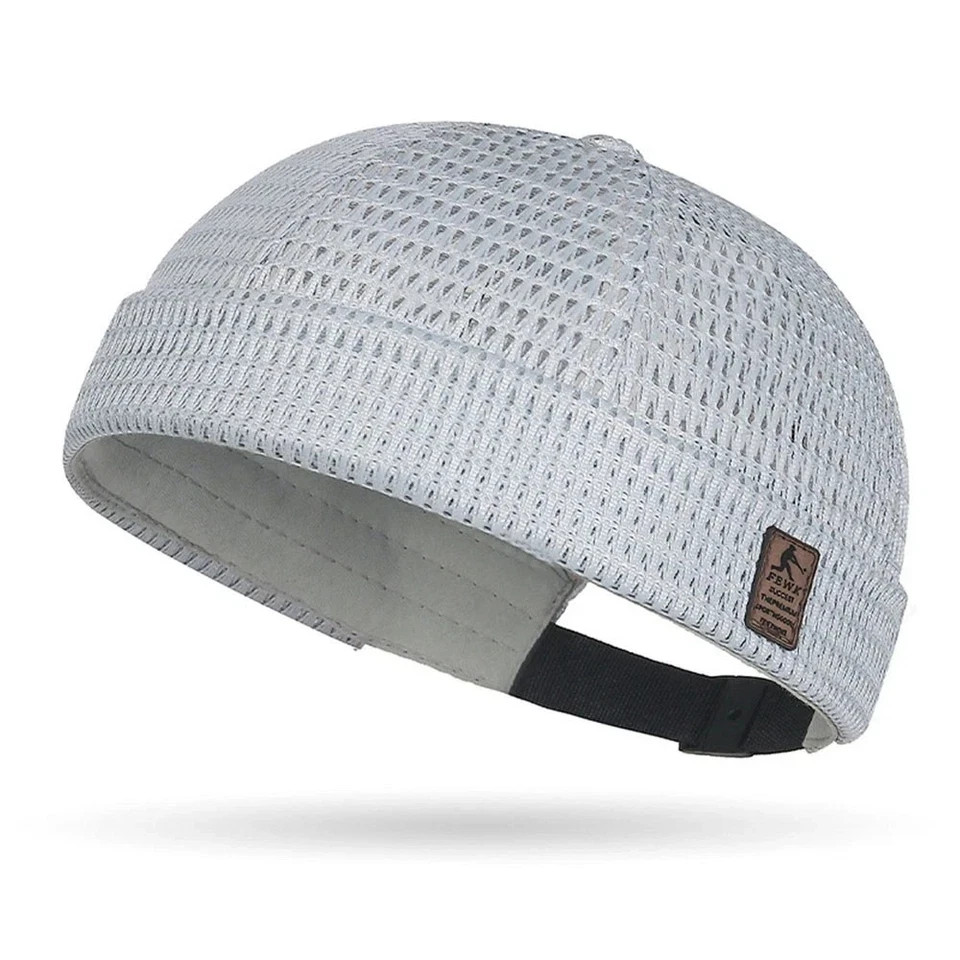 Men Breathable Quick Dry Mesh Skullcap Hat Summer Brimless Adjustable Sun Cap❥