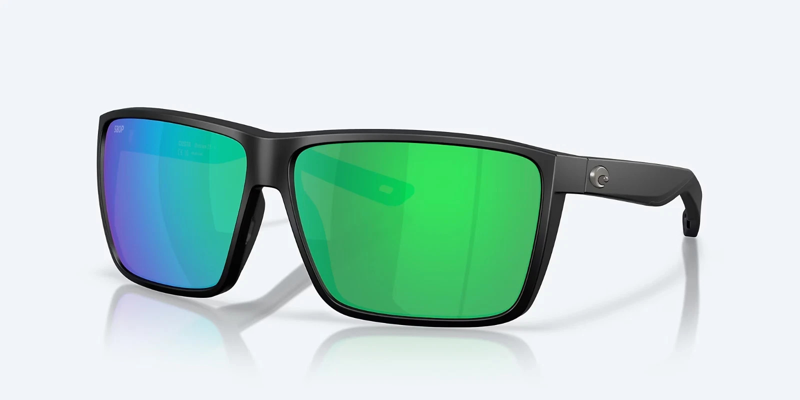 COSTA DEL MAR RINCON II Matte Black w POLARIZED Green Nylon 580P Lens Sport Suns