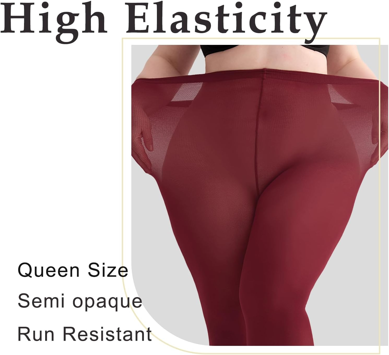 WomenS Plus Size Tights High Waist Sheer Semi Opaque Ultra Soft Pantyhose XL-4XL