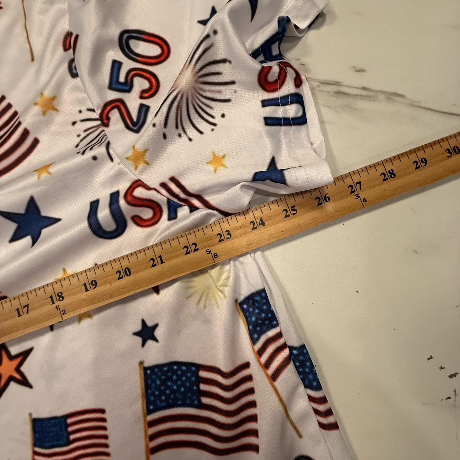 Golf Shirt Mens 3XL Polo Hawaiian Shirt Patriotic USA 250 Years America Casual