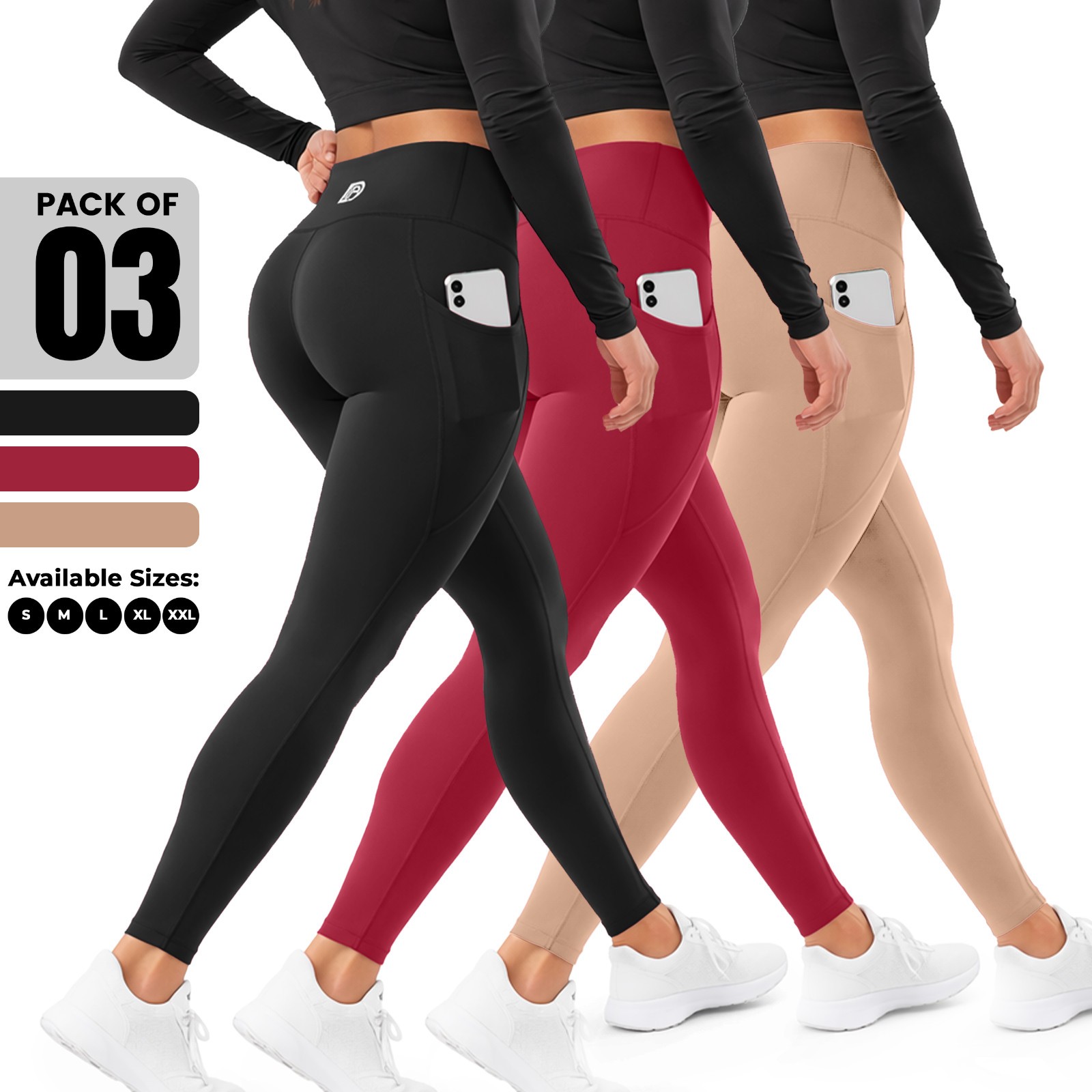 Women’s High Waist Tummy Control Leggings Pockets Buttery Soft Squat Proof Yoga