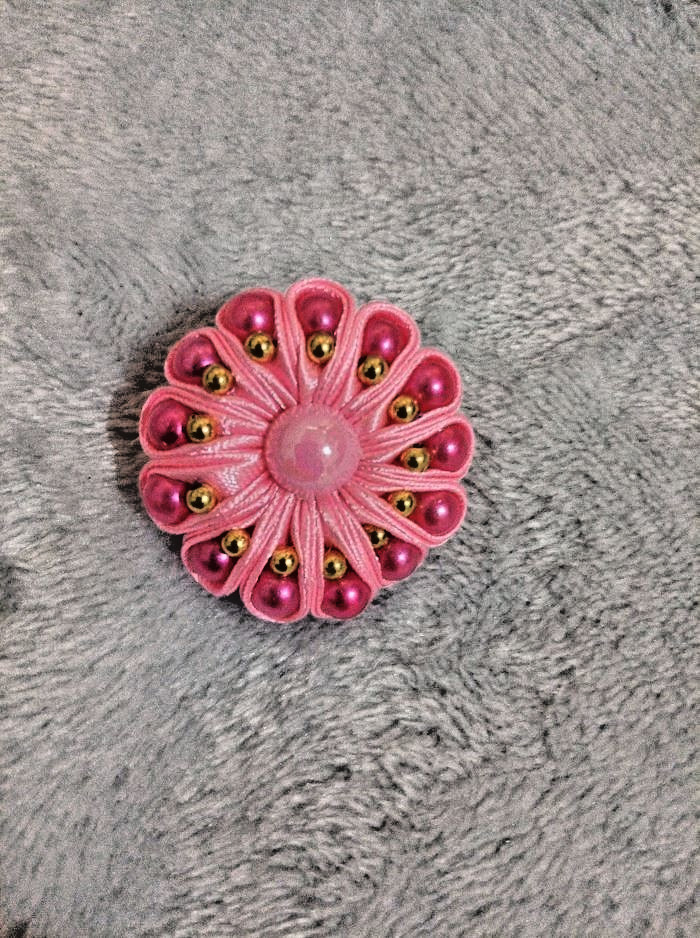 Pink Floral Rosette Hair Clip, Elegant Flower Hair Accessory for Girls