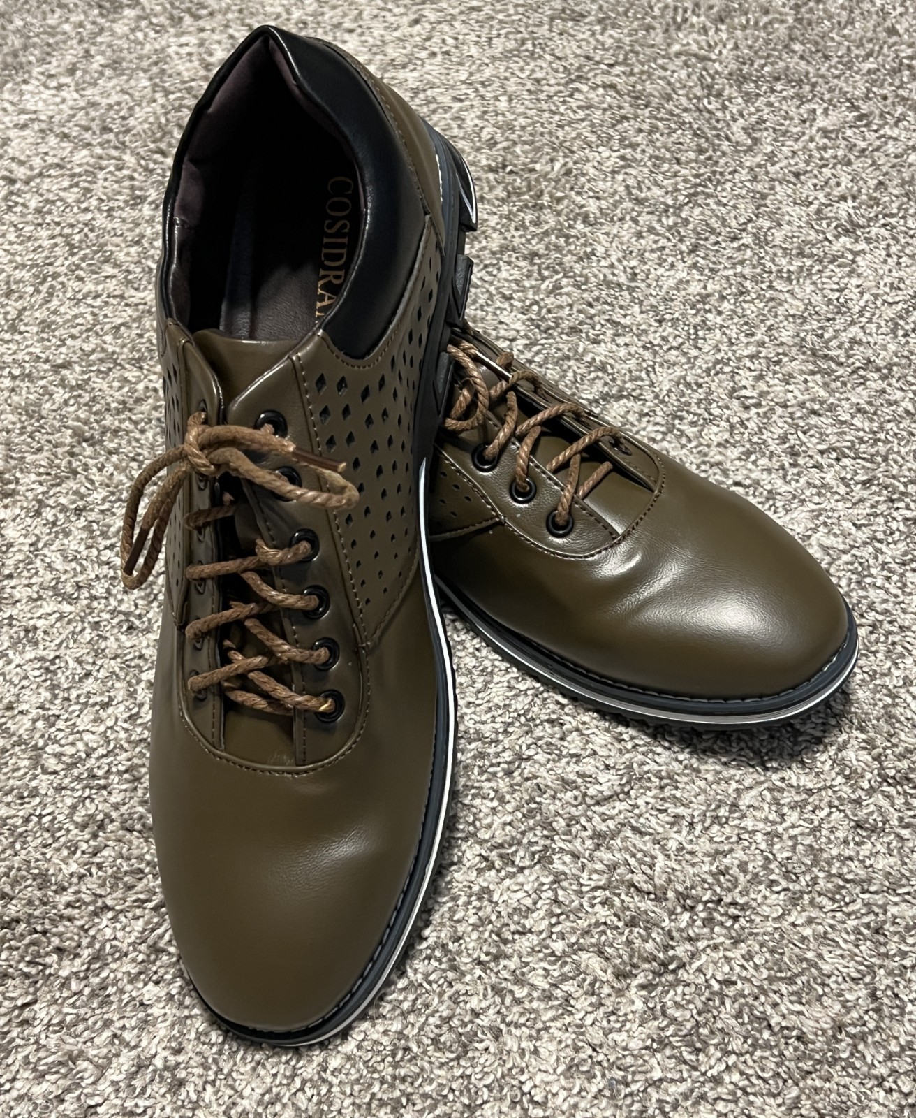 Brand New Business Casual Sporty Cosidram Men’s Lace-up Shoes Brown Size 14