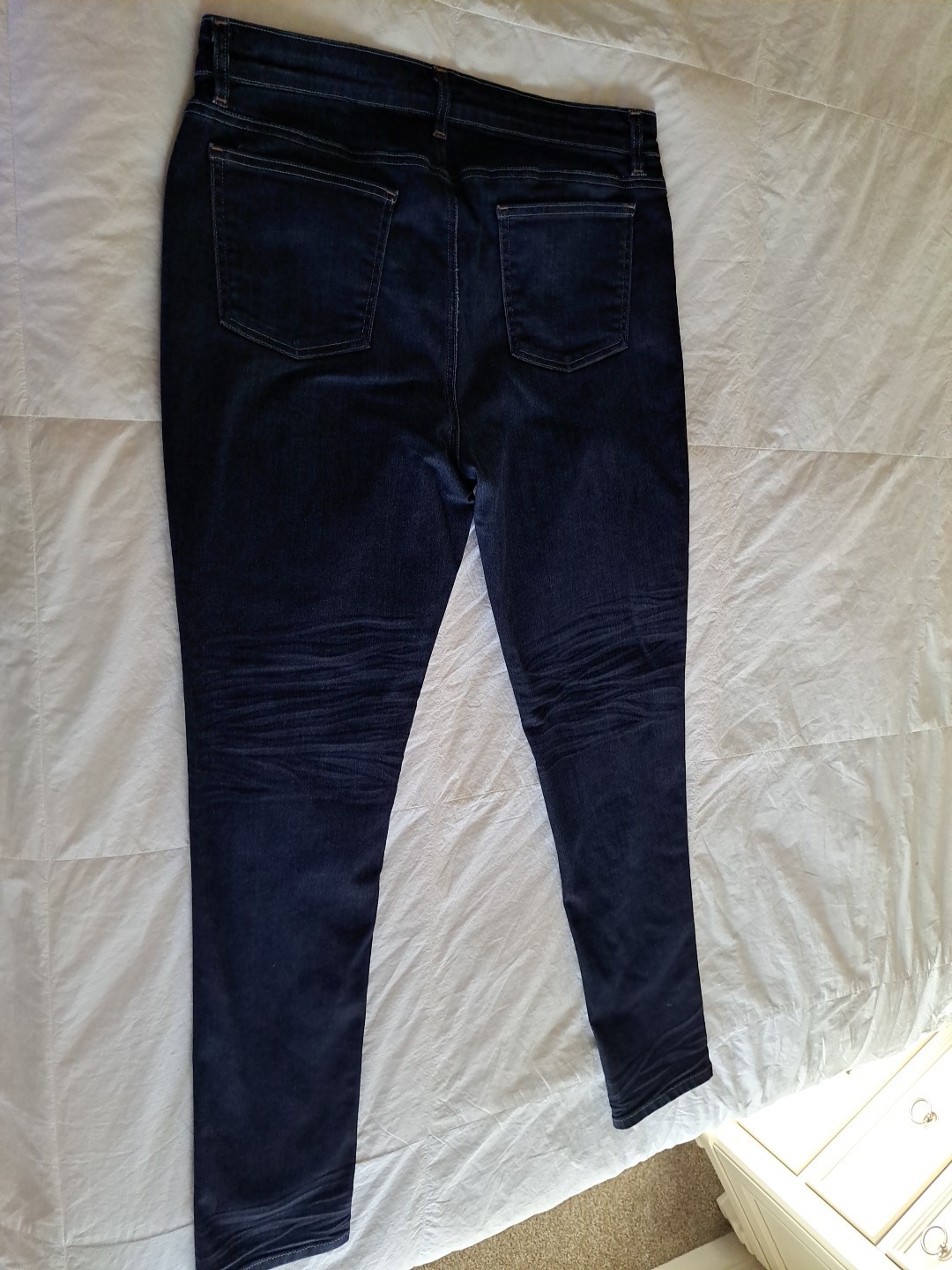 Eileen Fisher Blue Jeans Sz 12 EUC 5 Pkt Tapered Returns Accepted 34×31